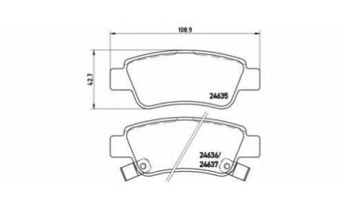 Колодки тормозные дисковые Brembo, комплект на ось (4 шт), арт. P28046