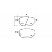 Колодки тормозные дисковые Brembo, комплект на ось (4 шт), арт. P56051