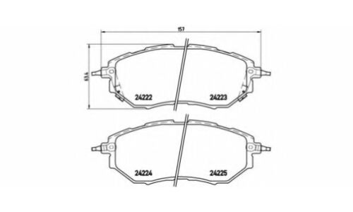Колодки тормозные дисковые Brembo, комплект на ось (4 шт), арт. P 78 017