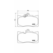 Колодки тормозные дисковые Brembo, комплект на ось (4 шт), арт. P83072
