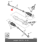 Наконечник рулевой тяги Citroen/Peugeot, правый, арт. 3817.75