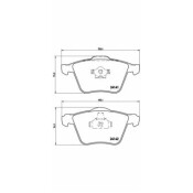 Колодки тормозные дисковые Brembo, комплект на ось (4 шт), арт. P86018