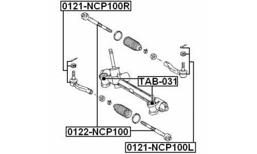 Наконечник рулевой тяги Febest, арт. 0121-NCP100L