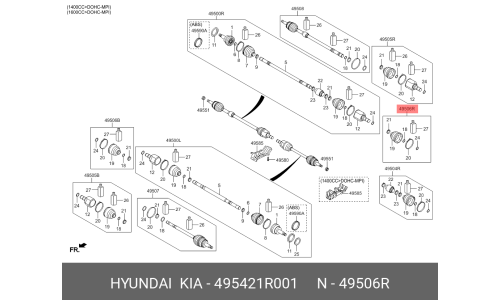 Пыльник ШРУСа Hyundai/Kia, арт. 49542-1R001