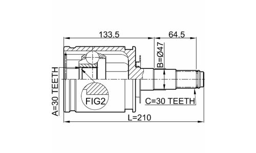ШРУС Febest, передний, внутренний, арт. 0111-FZJ100