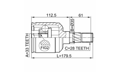 ШРУС Febest, передний, левый, внутренний, арт. 0511-M6ATLH