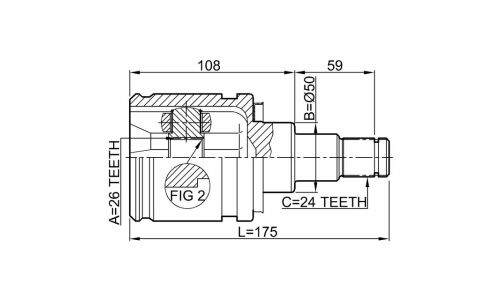 ШРУС Febest, передний, левый, внутренний, арт. 0111-AZT250LH