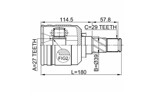ШРУС Febest, передний, левый, внутренний, арт. 0211-J31LH