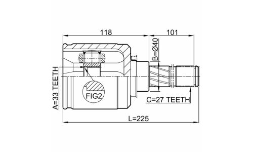 ШРУС Febest, внутренний, арт. 0211-J1020GLH