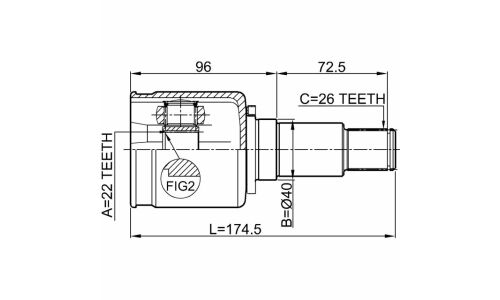ШРУС Febest, внутренний, арт. 0711-GVJBRH