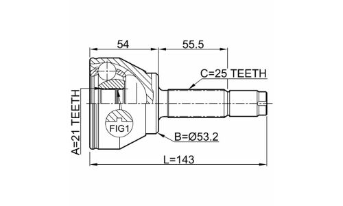 ШРУС Febest, внешний, арт. 2110-FUS