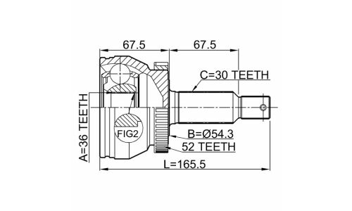 ШРУС Febest, передний, внешний, арт. 1210-SFCLA52