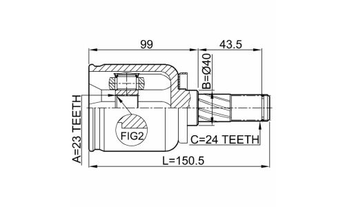 ШРУС Febest, передний, внутренний, арт. 0211-P12QG16