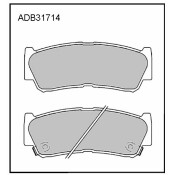 Колодки тормозные дисковые Allied Nippon, задние, комплект на ось (4 шт), арт. ADB31714