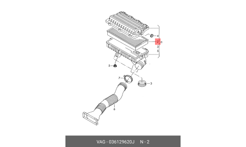 Фильтр воздушный VAG, арт. 036 129 620 J