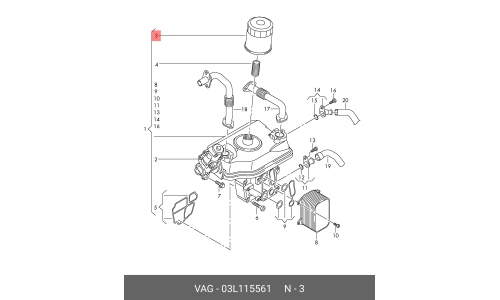 Фильтр масляный VAG, арт. 03L 115 561