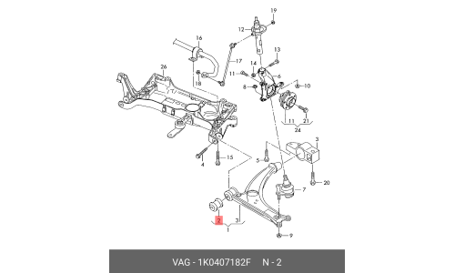 Сайлентблок VAG, арт. 1K0 407 182 F