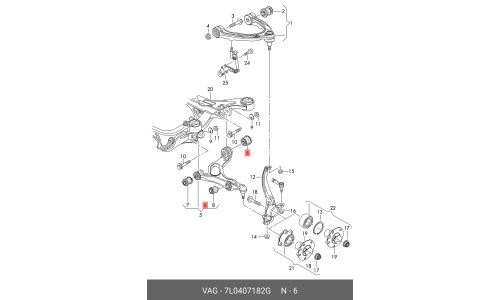 Сайлентблок рычага подвески | перед лев VAG, арт. 7L0 407 182 G