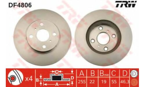 Диск тормозной TRW, арт. DF4806