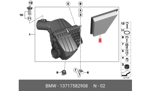 Фильтр воздушный BMW, арт. 13 71 7 582 908