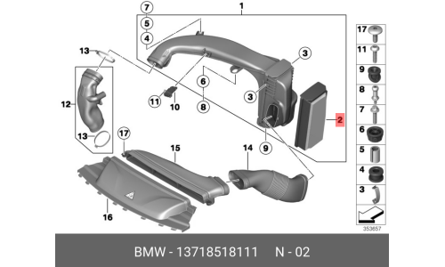 Фильтр воздушный BMW, арт. 13 71 8 518 111