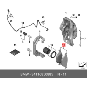 Колодки тормозные дисковые BMW, передние, комплект на ось (4 шт), арт. 34 11 6 850 885