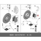 Колодки тормозные дисковые BMW, задние, комплект на ось (4 шт), арт. 34 21 6 796 741