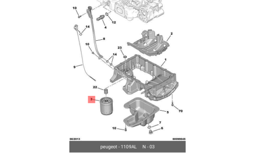 Фильтр масляный Citroen/Peugeot, арт. 1109.AL