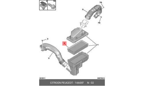 Фильтр воздушный Citroen/Peugeot, арт. 1444.XF
