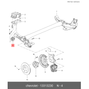 Сайлентблок задней балки GM, арт. 13313230