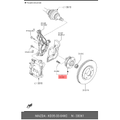 Ступица колеса MAZDA, передняя, левая, арт. KD35-33-04XC