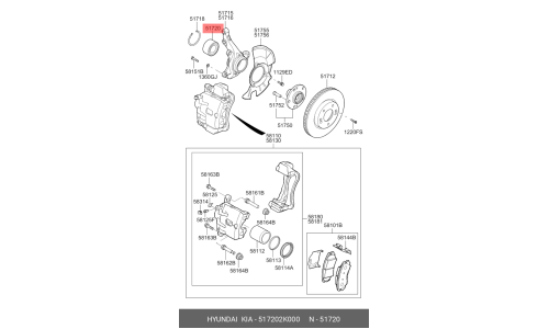 Подшипник ступицы передней HYUNDAI Elantra | перед Hyundai/Kia, арт. 51720-2K000