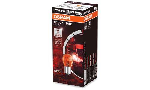 Лампа Osram Truckstar Pro PY21W (BAU15s, S25), 24В, 21Вт, оранжевая, 1 шт, арт. 7510TSP