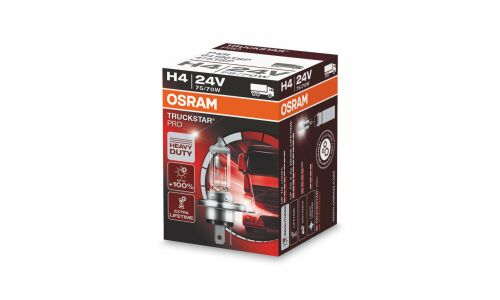 Лампа галогенная Osram Truckstar Pro H4 (P43t, T16), 24В, 75/70Вт, 3200К, 1 шт, арт. 64196TSP