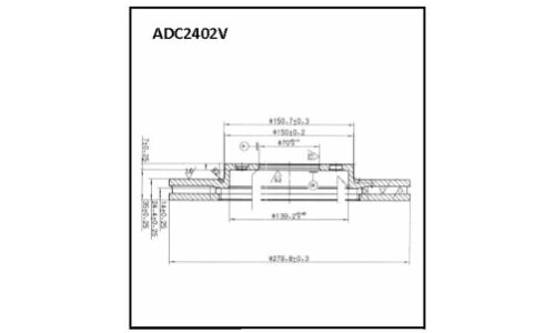 Диск тормозной Allies Nippon, передний, арт. ADC2402V