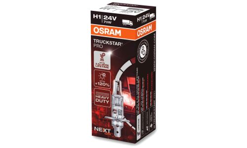 Лампа Osram Truckstar Pro H1 (P14.5s, T8), 24В, 70Вт, 1 шт, арт. 64155TSP