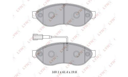 Колодки тормозные дисковые LYNXauto передние, комплект на ось (4 шт), арт. BD-2828