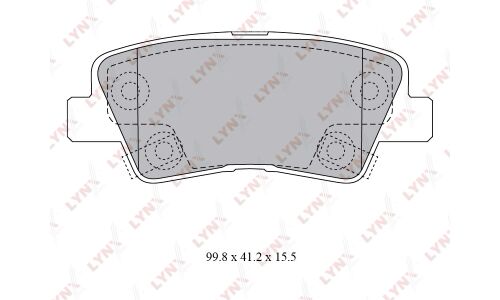 Колодки тормозные дисковые LYNXauto задние, комплект на ось (4 шт), арт. BD-3620