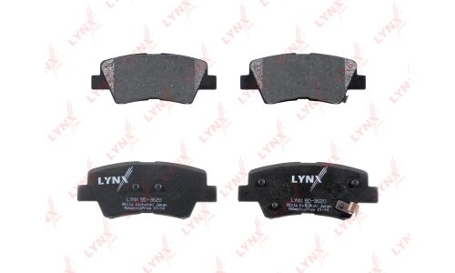 Колодки тормозные дисковые LYNXauto задние, комплект на ось (4 шт), арт. BD-3620