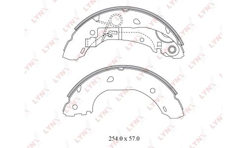 Колодки тормозные барабанные LYNXauto, комплект на ось (4 шт), арт. BS-2800