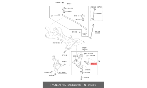 Опора шаровая Hyundai/Kia, передняя, арт. 54530-3S100