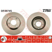 Диск тормозной TRW, арт. DF4974S Диск тормозной TRW, арт. DF4974S