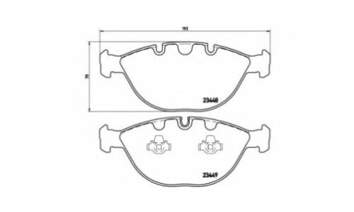 Колодки тормозные дисковые Brembo, комплект на ось (4 шт), арт. P06028