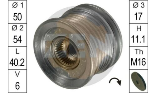 Шкив генератора с обгонной муфтой ERA, арт. ZN5395