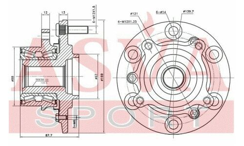 Ступица колеса Asva, арт. MTWH-KB4F