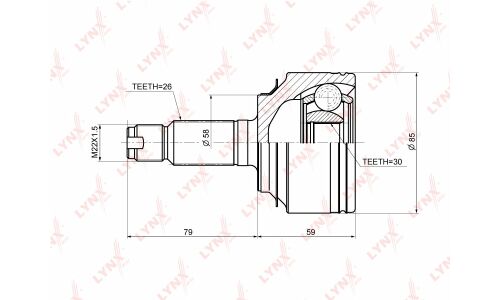 ШРУС LYNXauto, внешний, арт. CO-3649