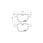 Колодки тормозные дисковые Brembo, комплект на ось (4 шт), арт. P06033