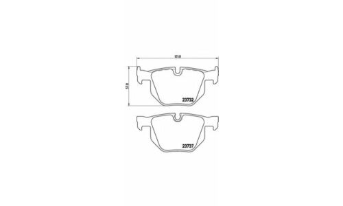 Колодки тормозные дисковые Brembo, комплект на ось (4 шт), арт. P06033