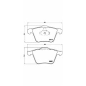 Колодки тормозные дисковые Brembo, комплект на ось (4 шт), арт. P24077
