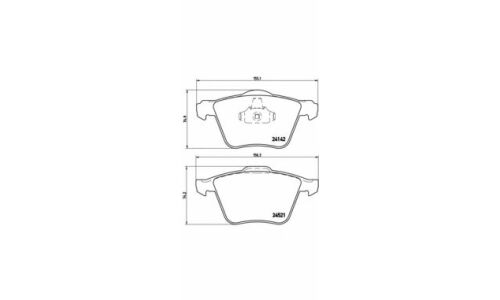 Колодки тормозные дисковые Brembo, комплект на ось (4 шт), арт. P24077